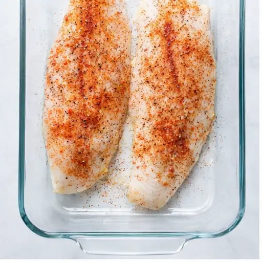 Step 1: Seasoning the tilapia fillets with spices