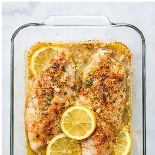 Step 4: Broiling and garnishing the finished baked tilapia
