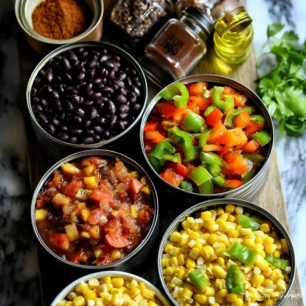 black bean chili - main ingredients