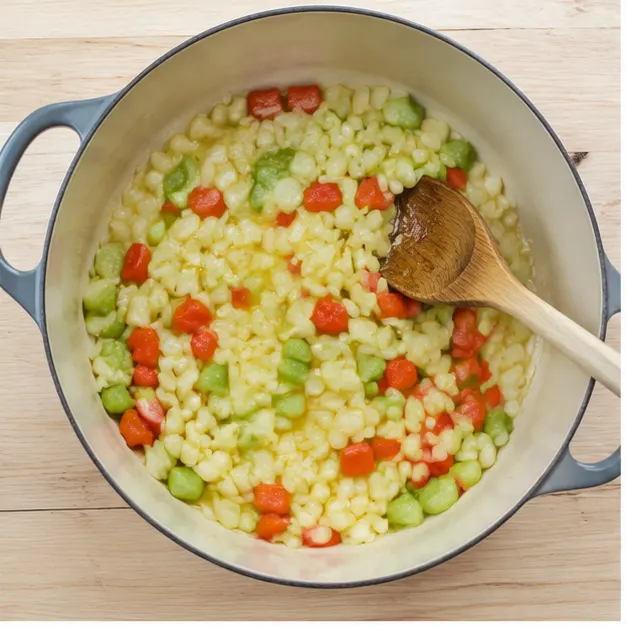 Step 1: Sauté onion and bell pepper