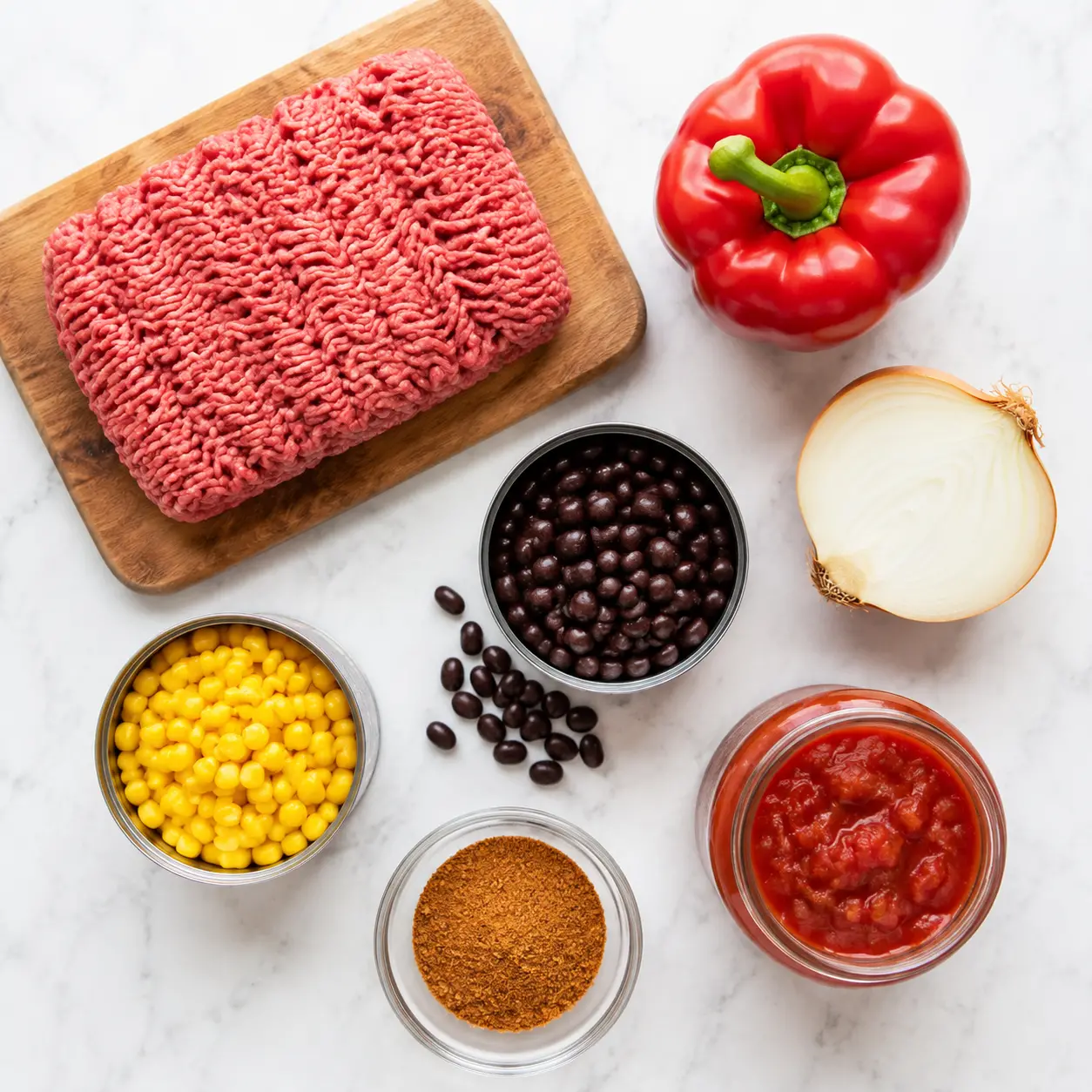 black bean taco soup - main ingredients