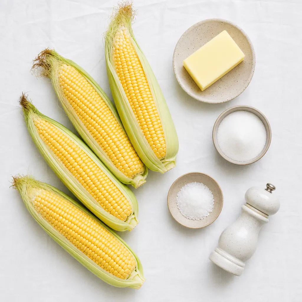 boiled corn on the cob - main ingredients