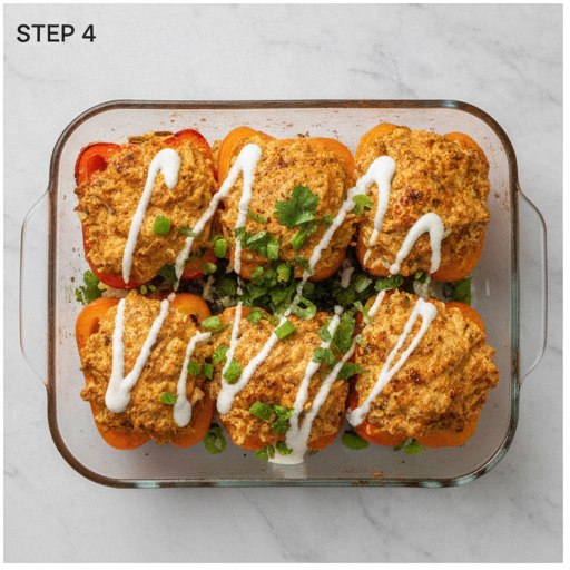 buffalo chicken stuffed peppers - step 4