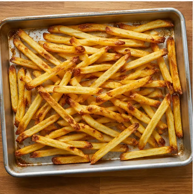 Step 3: Baking crispy golden French fries