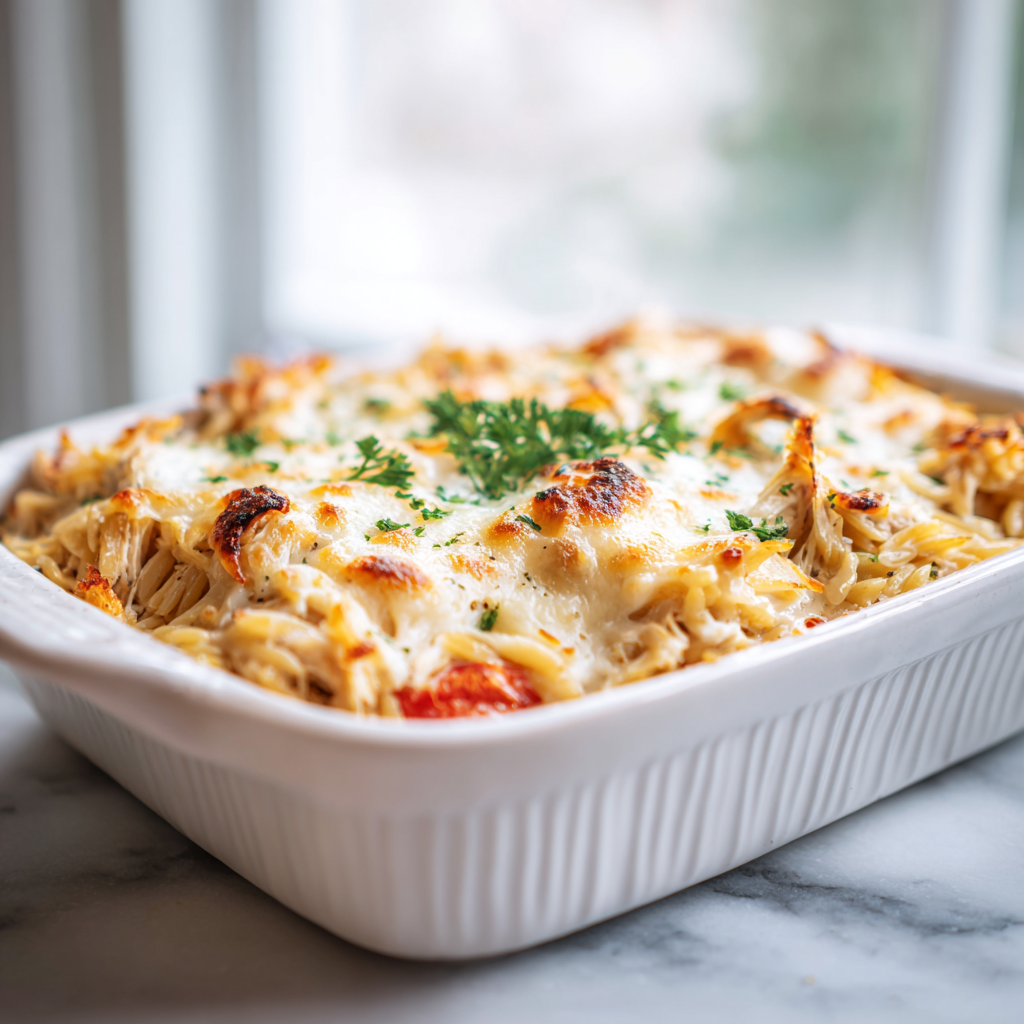 chicken orzo bake