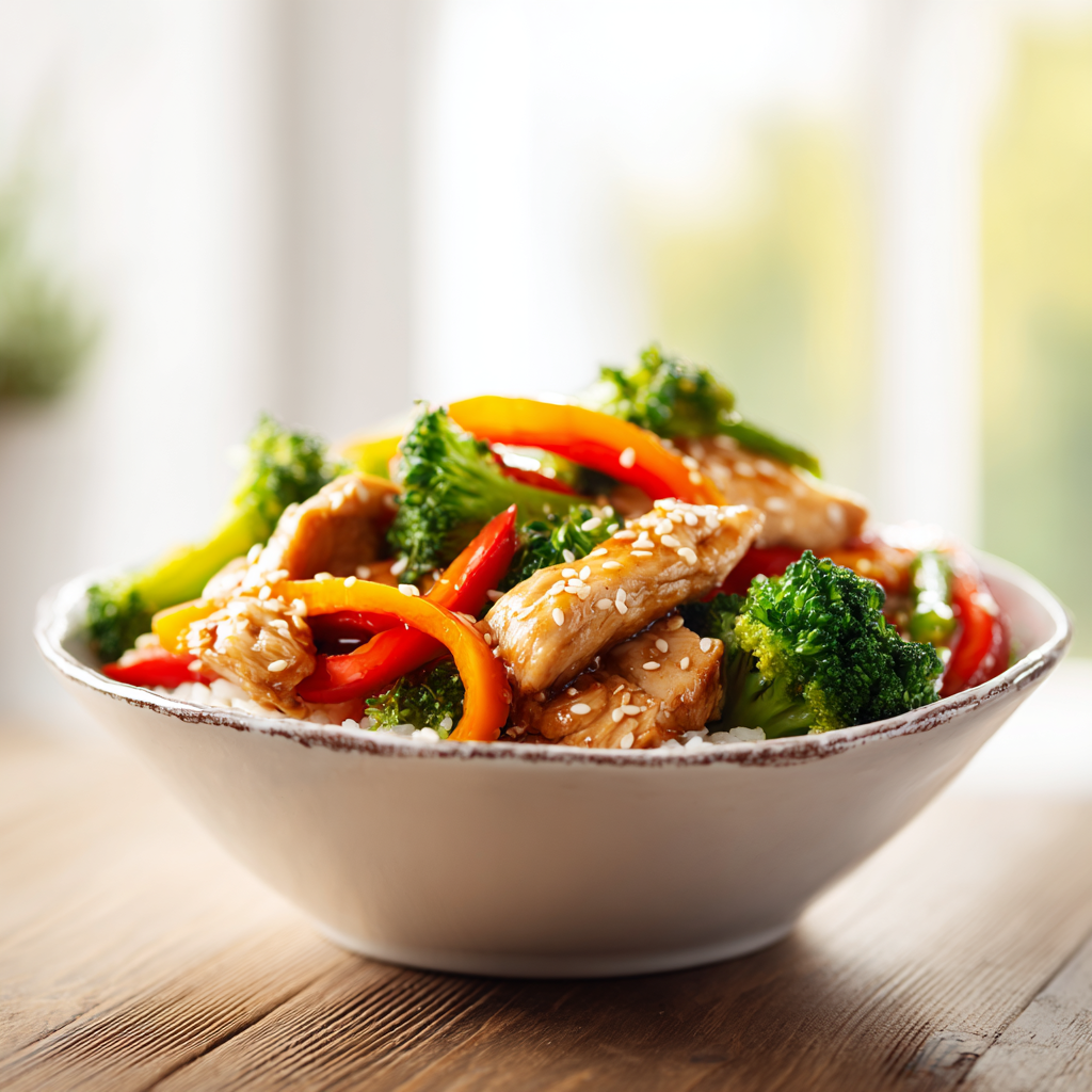 chicken stir fry - final presentation