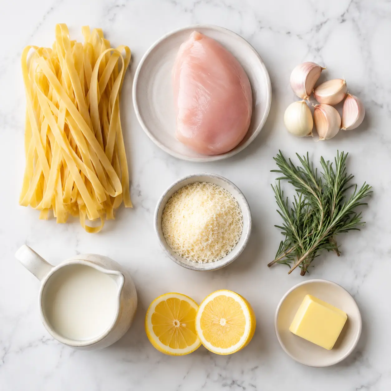 chicken and pasta recipes - main ingredients