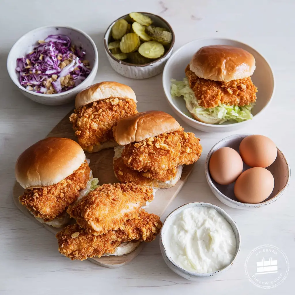 chicken burger - main ingredients
