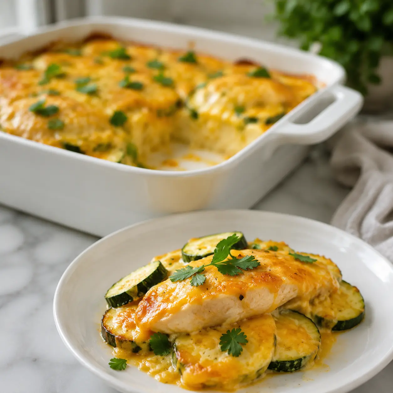 chicken zucchini bake - final presentation