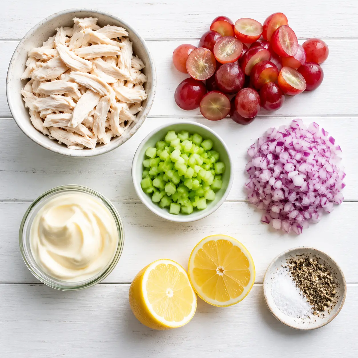 classic chicken salad recipe - main ingredients