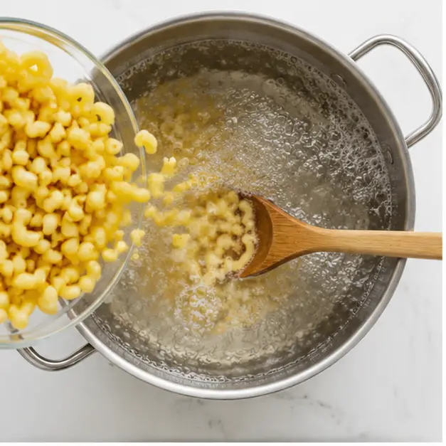 Step 1: Boiling elbow macaroni