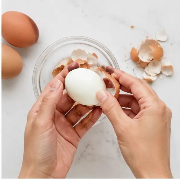 Step 2: Peeling hard-boiled eggs