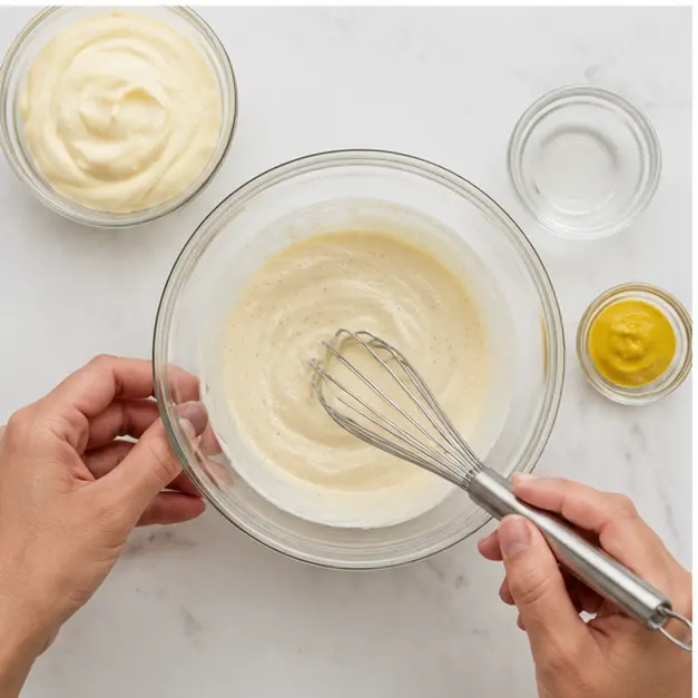 Step 3: Whisking creamy dressing