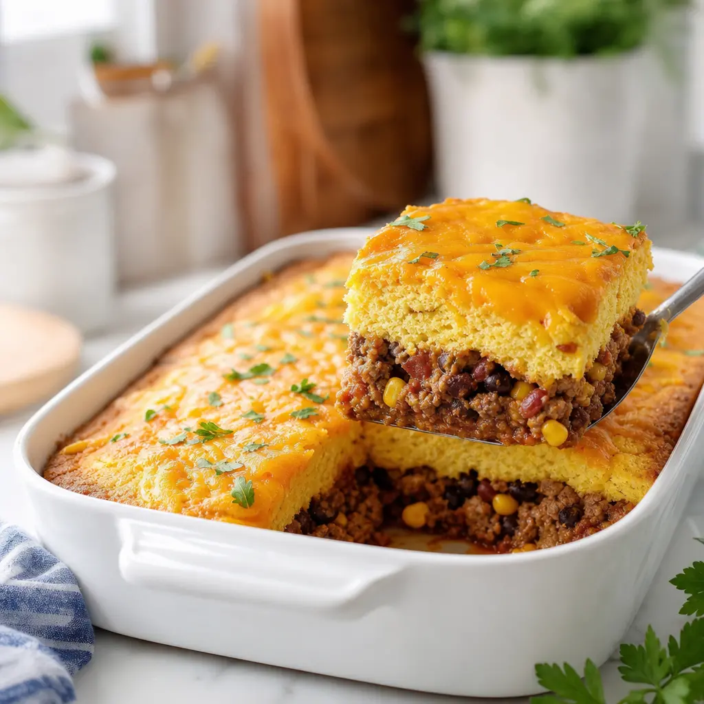 cowboy cornbread casserole - final presentation