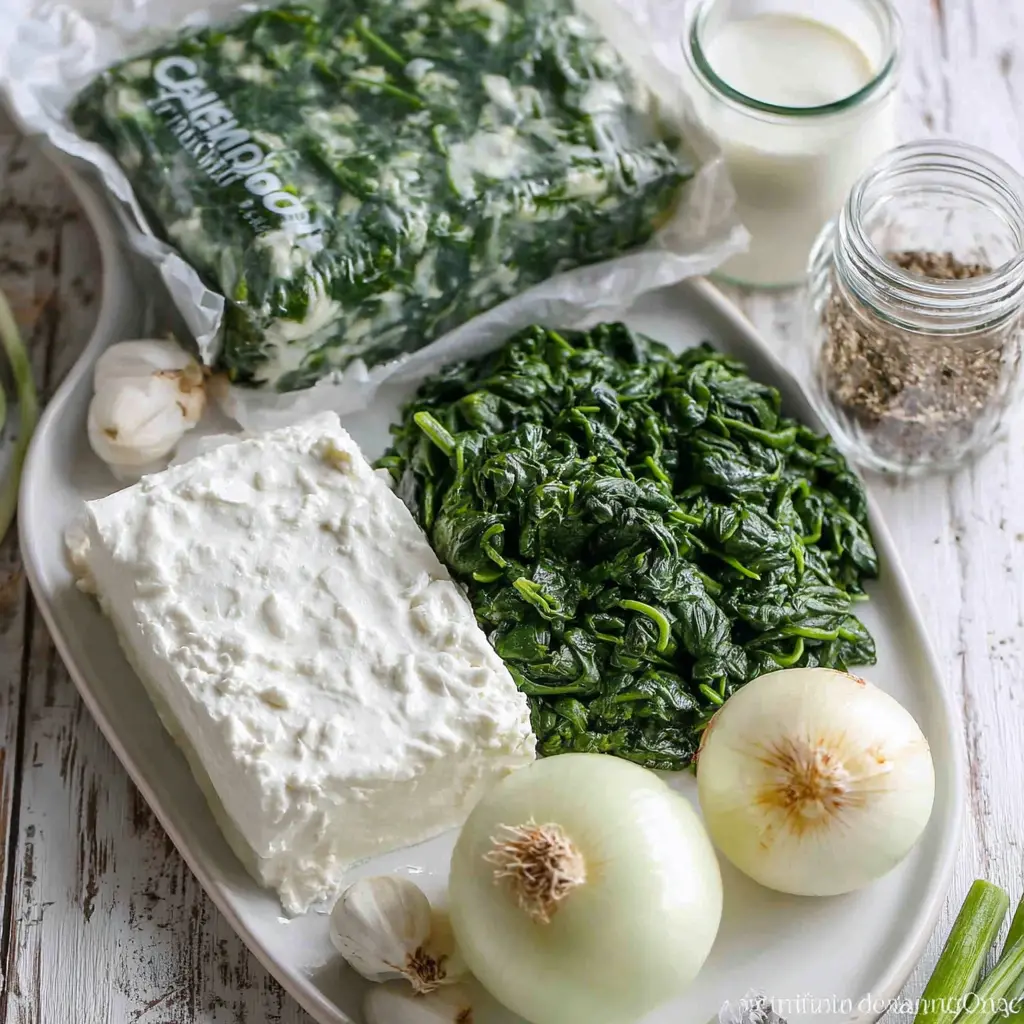 creamed spinach - main ingredients