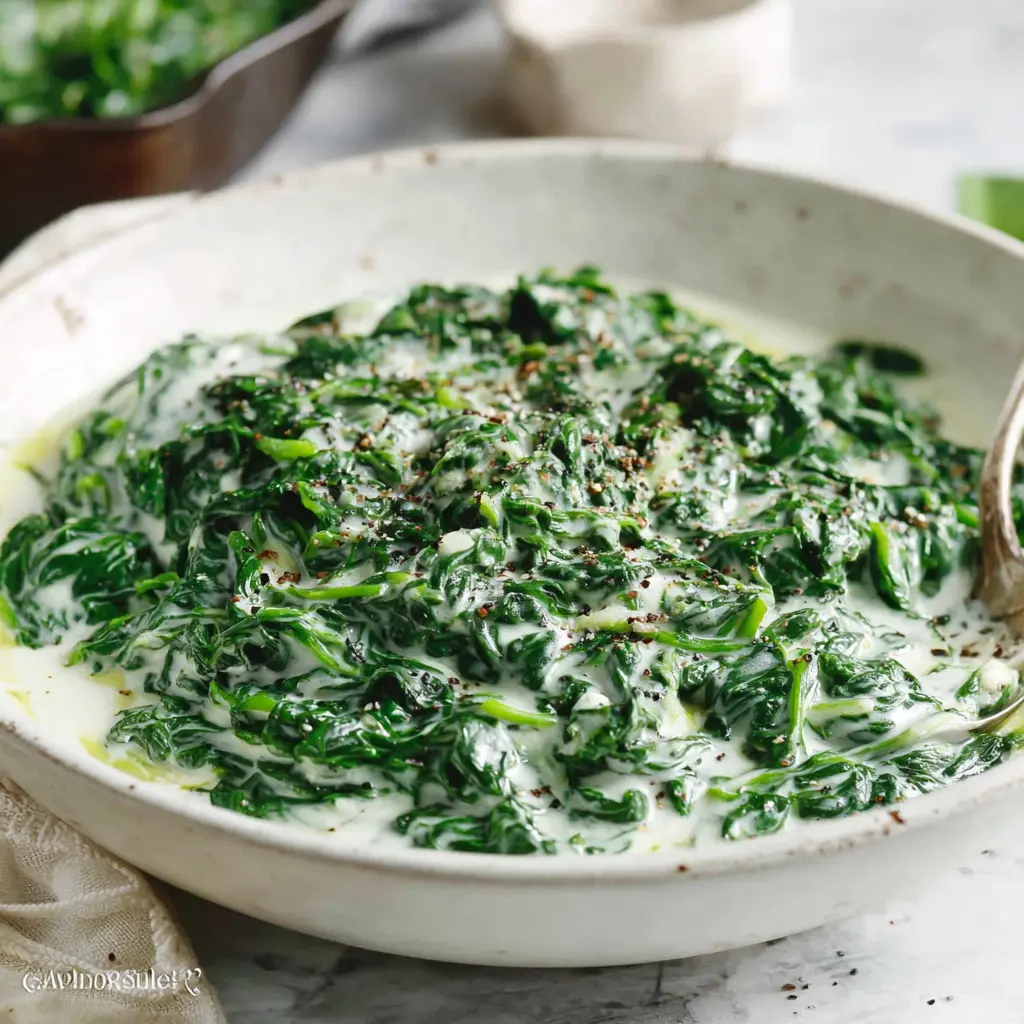 creamed spinach - final presentation