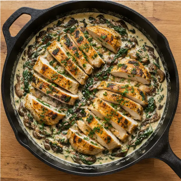 Step 4: Returning chicken to skillet and simmering