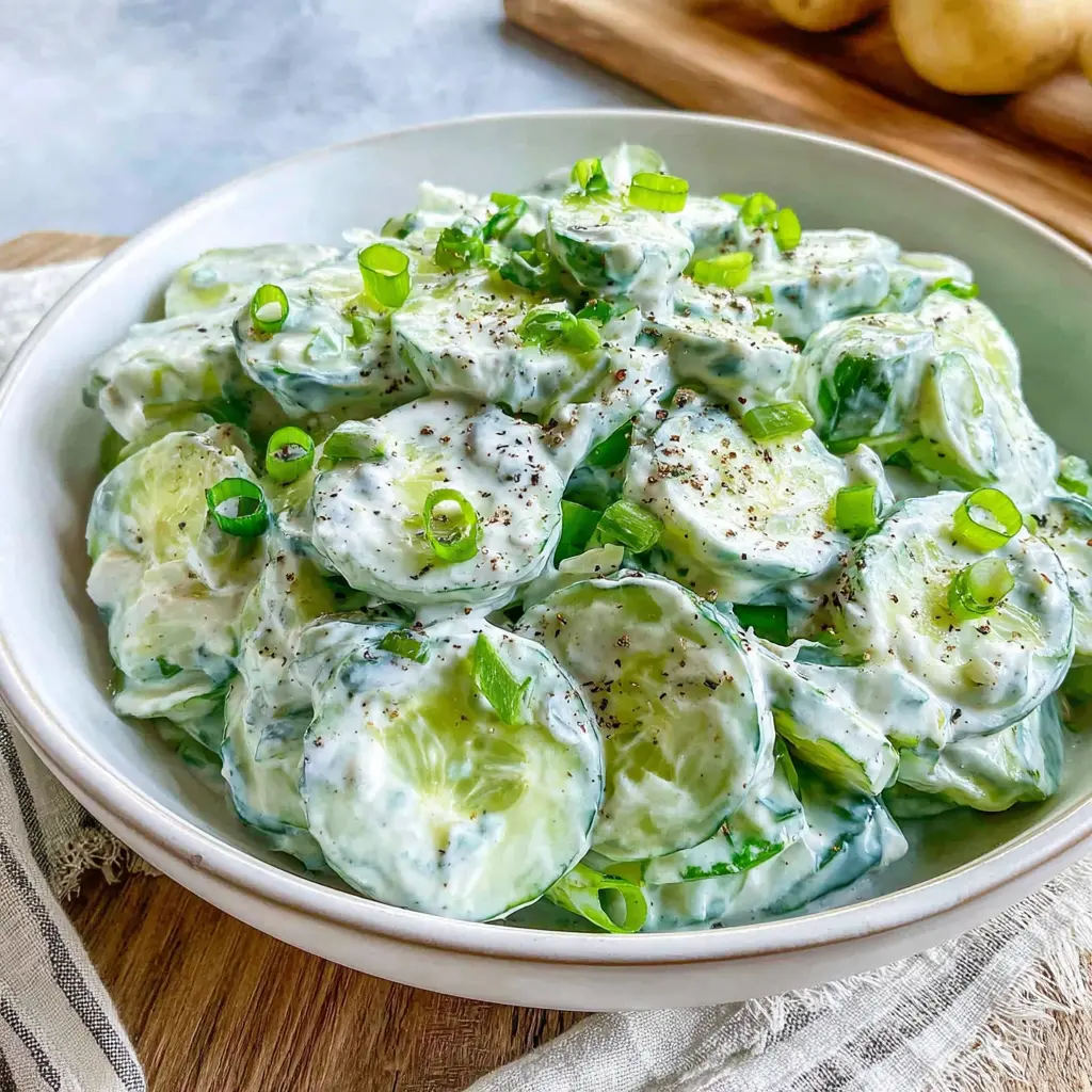 creamy cucumber salad - final presentation
