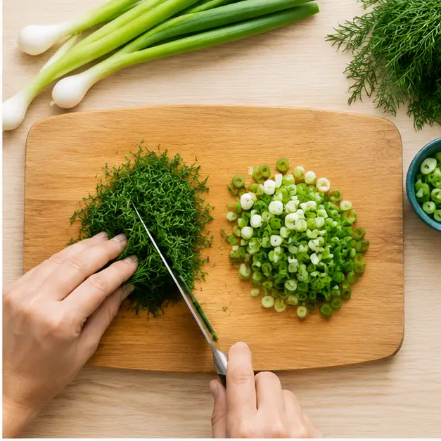 Step 2: Chop fresh dill