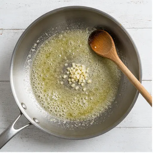 Step 1: Sauté garlic in melted butter
