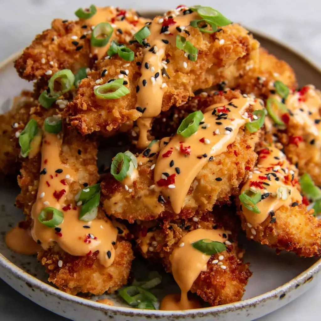 crispy chicken tenders with bang sauce 923222367