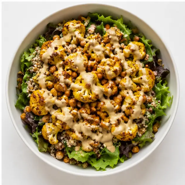 Step 4: Assemble the salad with greens and toppings