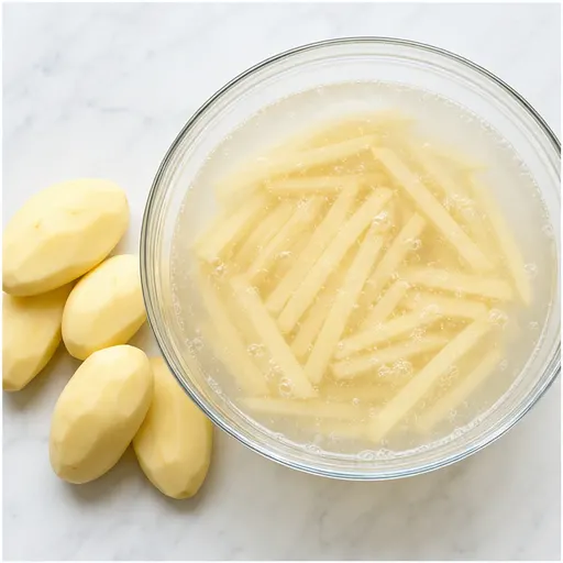 Step 1: Soaking the potatoes in cold water