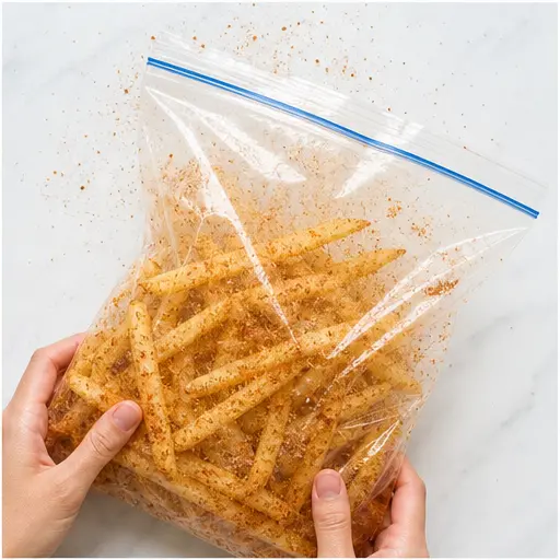 Step 2: Seasoning the dried fries