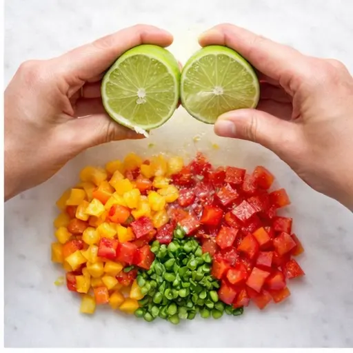 Step 2: Squeeze fresh lime juice over the mixture