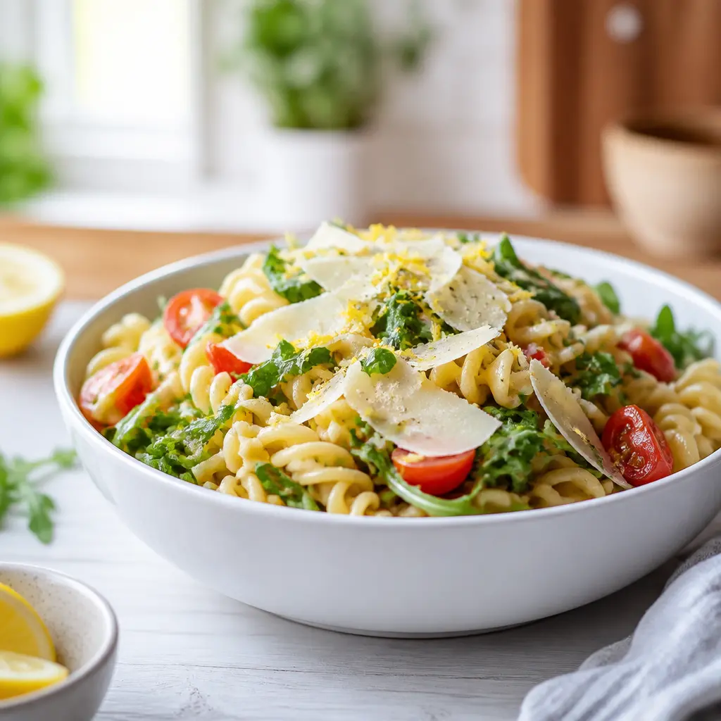 frozen lemon pasta recipe - final presentation