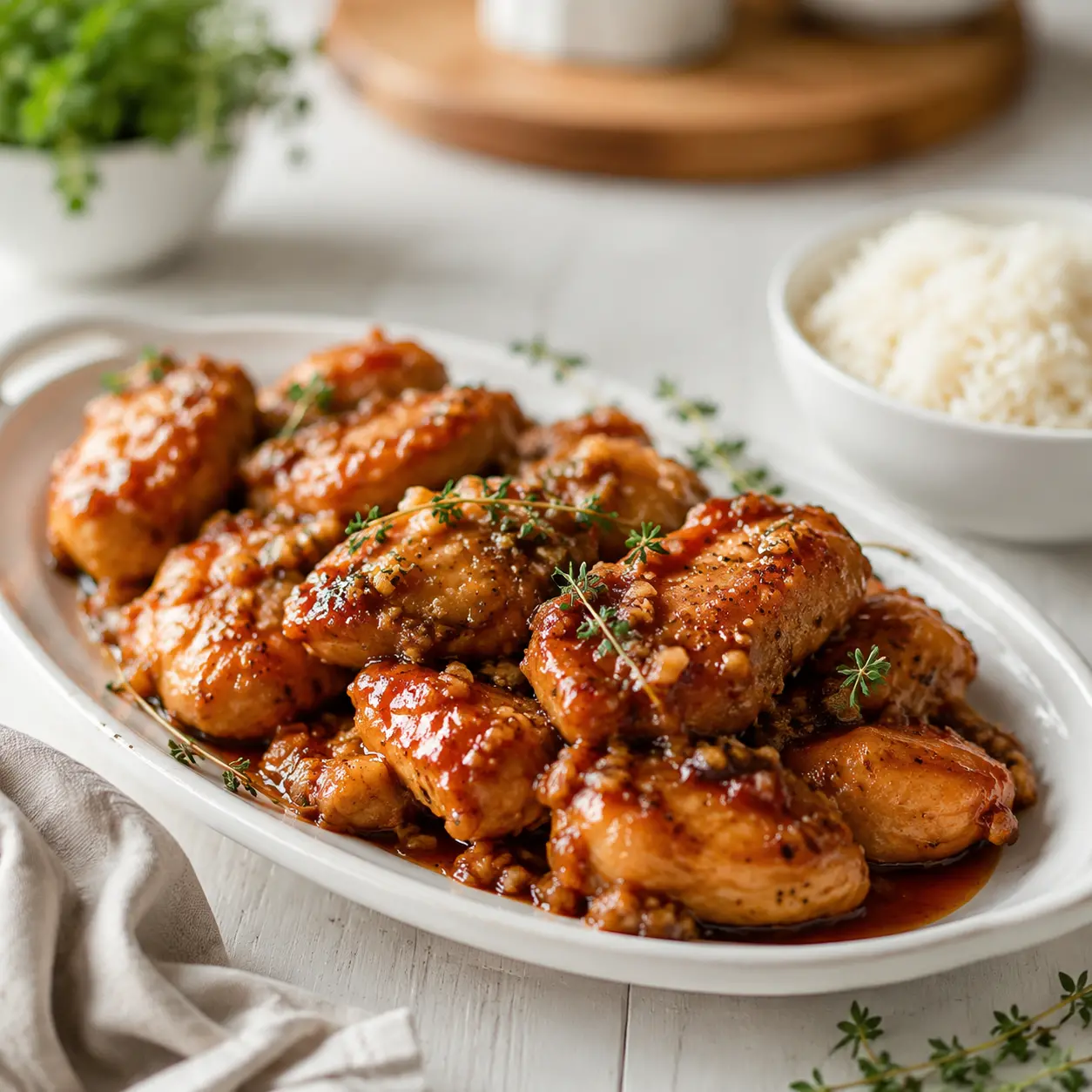 garlic brown sugar chicken - final presentation