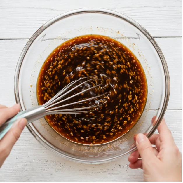 Step 1: Whisking the garlic brown sugar glaze