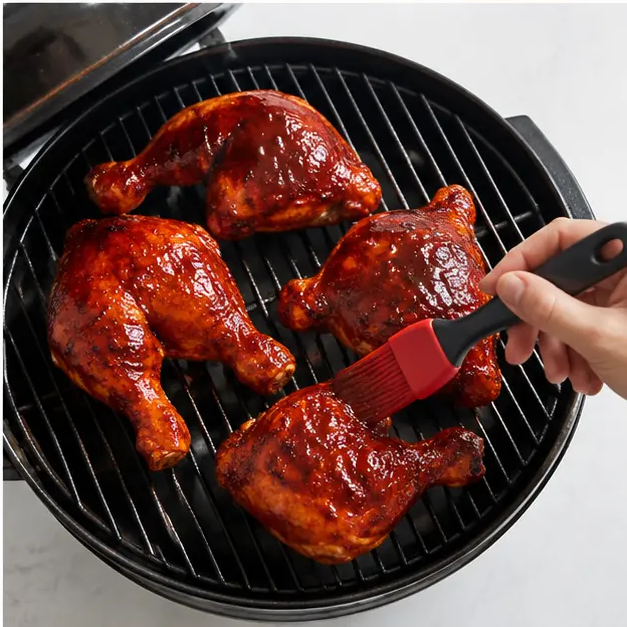 Step 4: Glaze with BBQ sauce and finish over direct heat