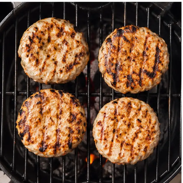 Step 3: Patties grilling with visible grill marks