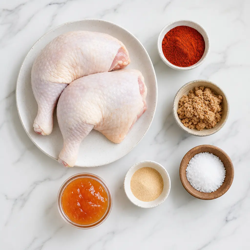 grilled chicken quarters - main ingredients