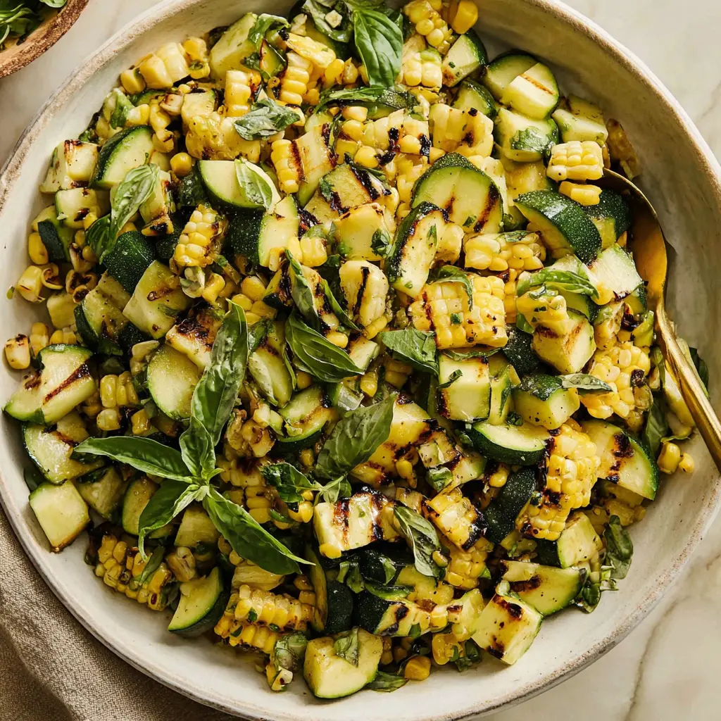 grilled corn zucchini salad - final presentation