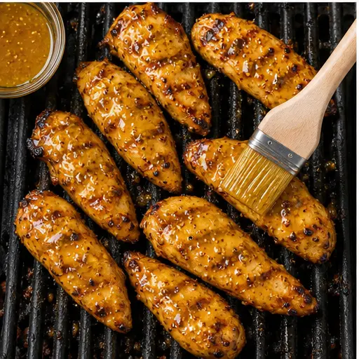 Step 3: Brush with reserved honey mustard glaze in the final minutes