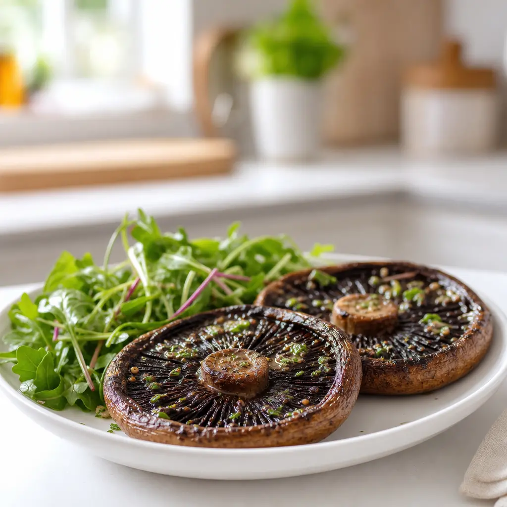 grilled portobello mushrooms - final presentation