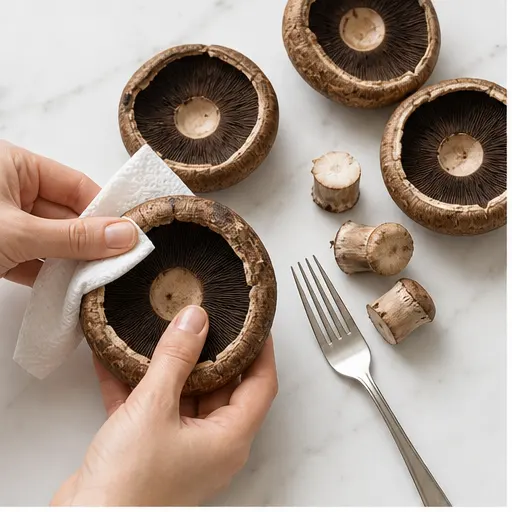 Step 1: Cleaning and prepping the mushrooms