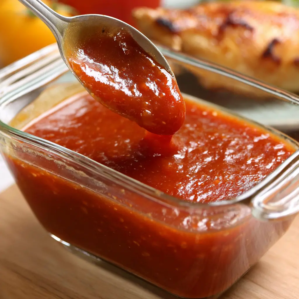 homemade apricot bbq sauce - final presentation