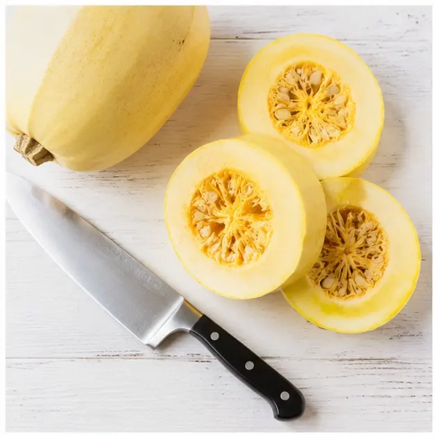 Step 1: Cutting squash into rings
