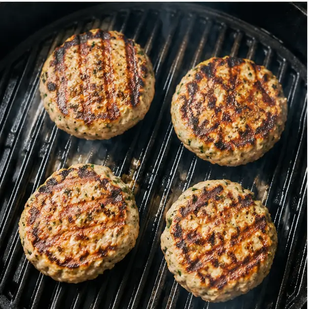 Step 3: Grilling patties until golden and cooked through