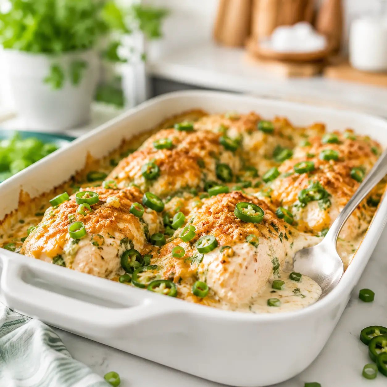 jalapeno popper smothered chicken - final presentation