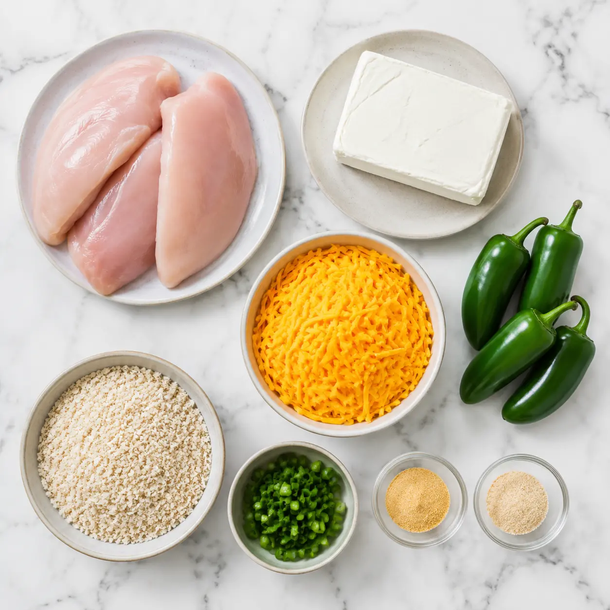 jalapeno popper smothered chicken - main ingredients