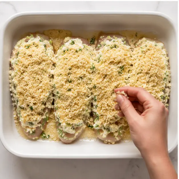 Step 3: Adding panko breadcrumb topping
