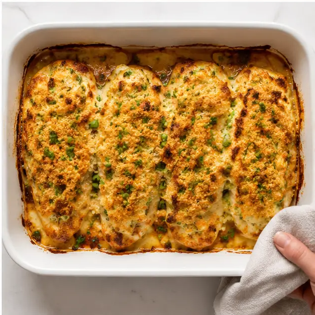 Step 4: Baking until golden and bubbly
