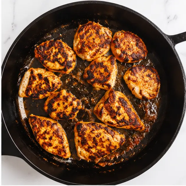 Step 2: Searing chicken until golden brown