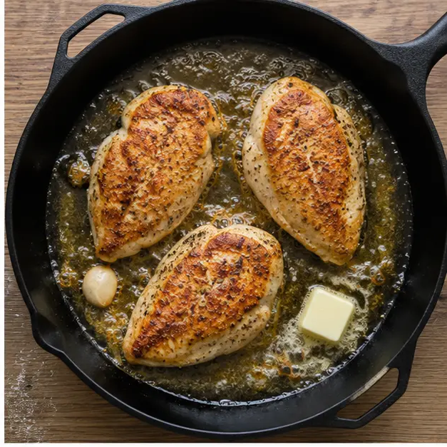 Step 2: Searing chicken to golden brown