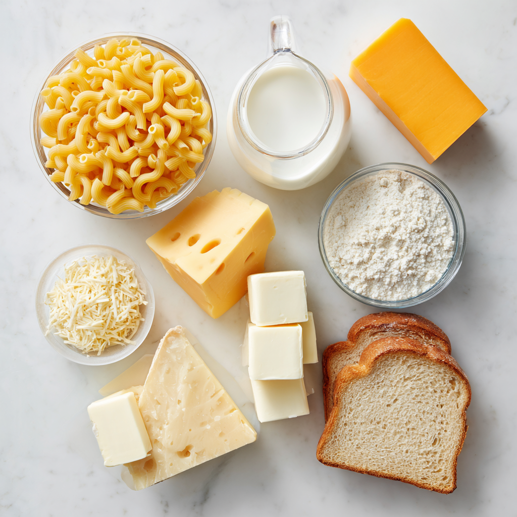 martha stewart mac and cheese - main ingredients