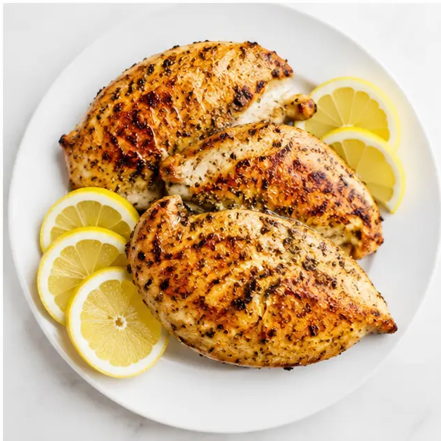 Step 4: Cooked chicken fillets resting on a plate